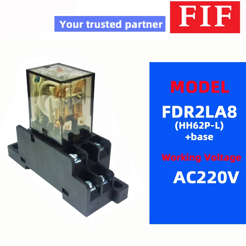 FIF รีเลย์ FDR2 HH62P-L FDR4 HH64P-L FDR2LD3 FDR2LA8 FDR4LD3 FDR4LA8 AC220V DC24V รีเลย์ระดับกลาง