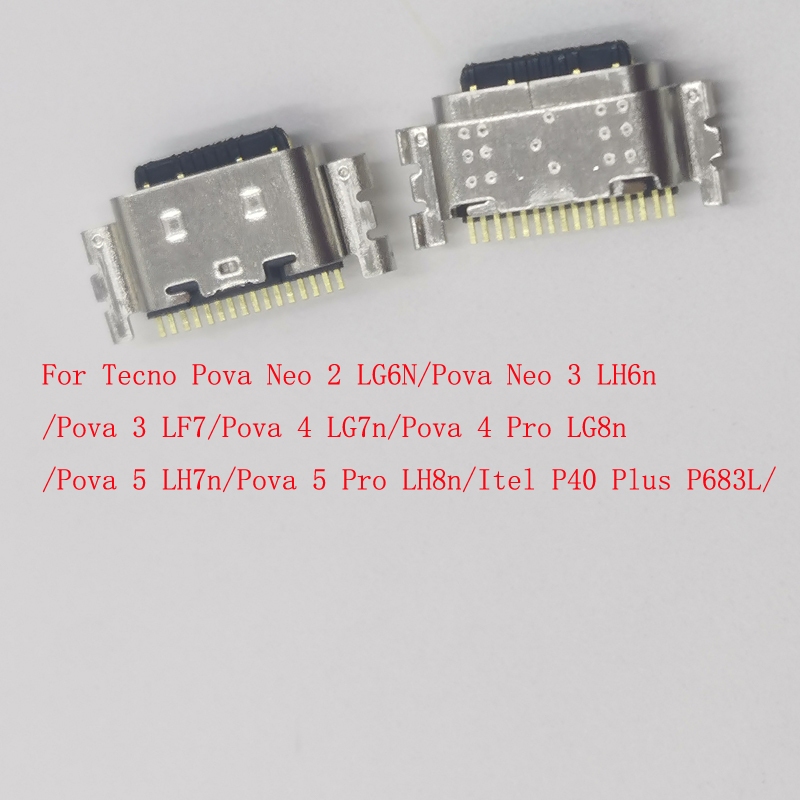 10-50 ชิ้นปลั๊ก Usb สําหรับ Infinix Itel P40 Plus P683L Tecno Pova Neo 2 3 4 5 Pro Charger ประเภท C 