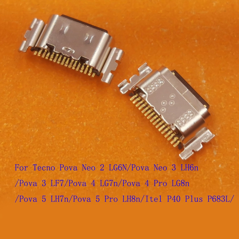 10-50 ชิ้นปลั๊ก Usb สําหรับ Tecno Pova Neo 2 3 4 5 Pro Infinix Itel P40 Plus P683L Charger ประเภท C 
