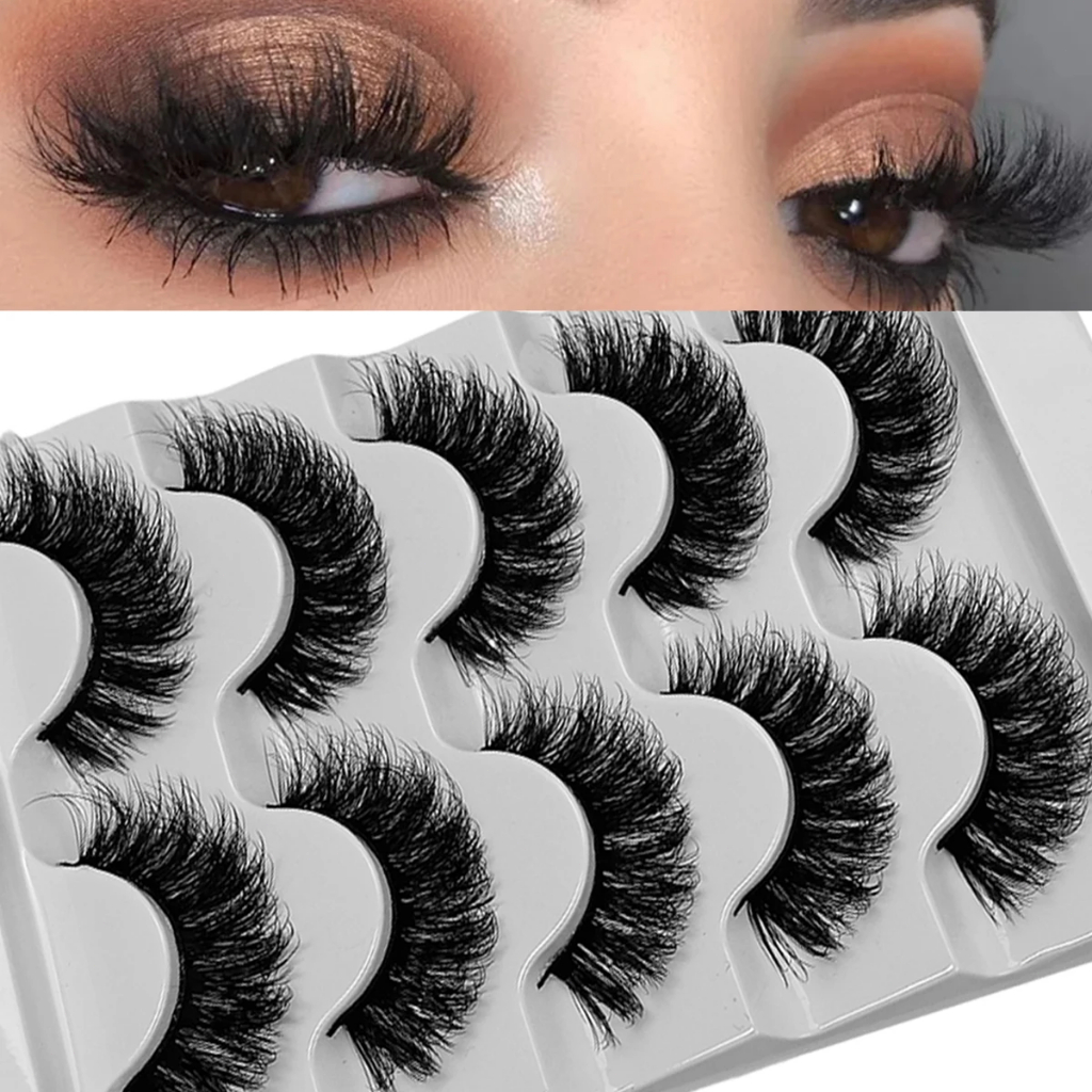 5 คู่ขนตาธรรมชาติ 3D Mink ขนตาปลอมแต่งหน้าปลอม Eye Lashes Faux Cils Make Up เครื่องมือความงาม