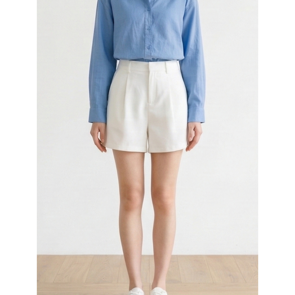 Lady Fashion Half-Elastic Waistband Wide-Leg Pants Female Black A-Line Pants