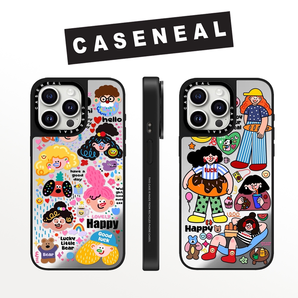 Drop proof CASENEALเคสโทรศัพท์สําหรับiPhone 17ProMax 17pro 17 air 16promax 16 15promax 15 14promax 13 13promax hard Case Happy Girl 12PromaxกรณีiPhone 11กรณีคุณภาพสูง