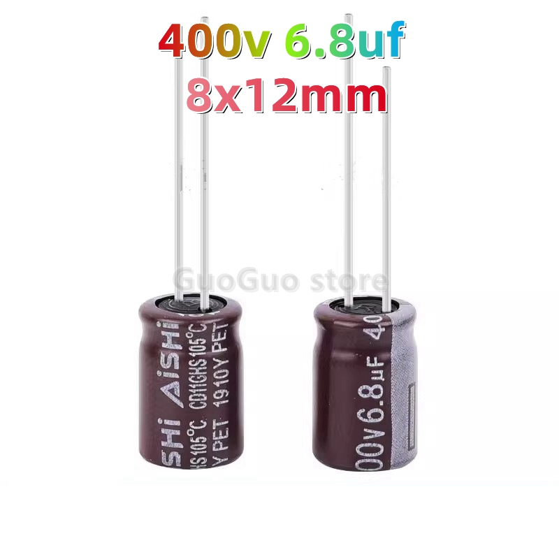 10pcs 400V 6.8uF Electrolytic Capacitor 6.8UF400V 8x12 มม.ใหม่เดิม