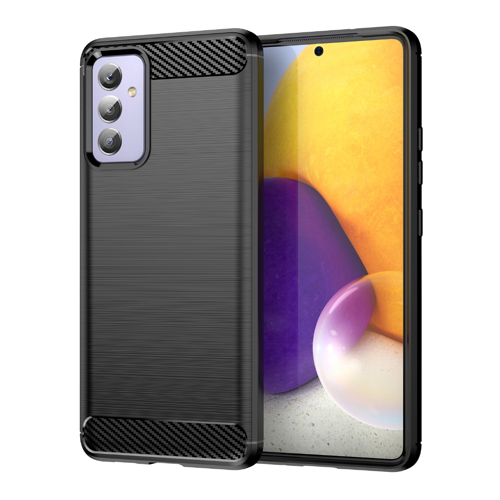Soft Matte Case สําหรับ Samsung Quantum2 Galaxy A82 ฝาครอบคาร์บอนไฟเบอร์กันกระแทกสําหรับ Samsung A82