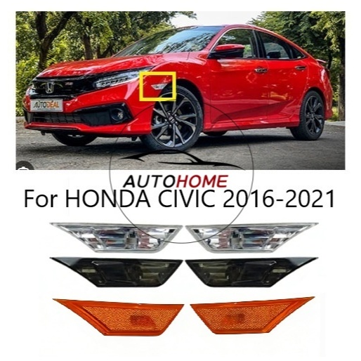 โคมไฟด้านข้างสําหรับ HONDA CIVIC TEA FC 2016 2017 2018 2019 2020 2021 TBA FC1 FC6 FK4 FK7 FK8 รถด้านข้างไฟเลี้ยว Fender โคมไฟสัญญาณโคมไฟ