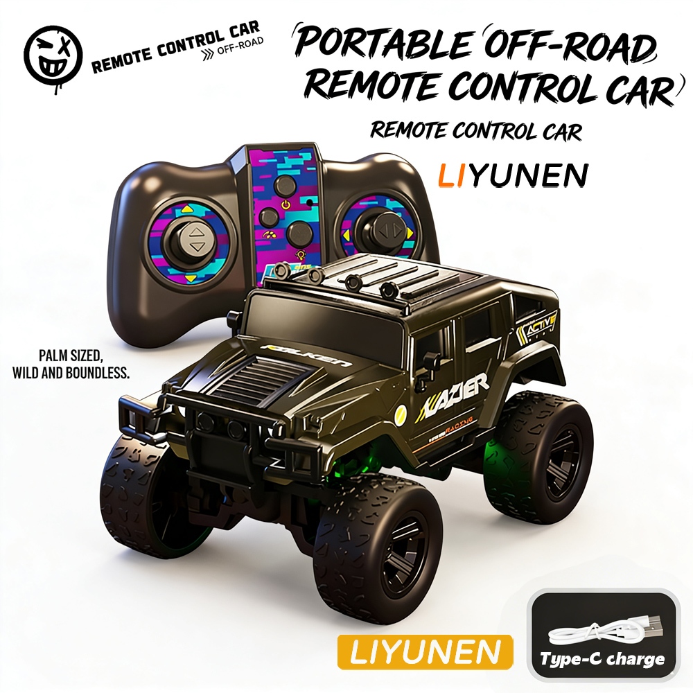 1/64โลหะผสมMini RC off-roadรถของเล่นรีโมทคอนโทรล1/64ขนาดเล็กBigfoot Off-roadรุ่นยานพาหนะเดสก์ท็อปMicroของเล่นรถเด็กของขวัญ