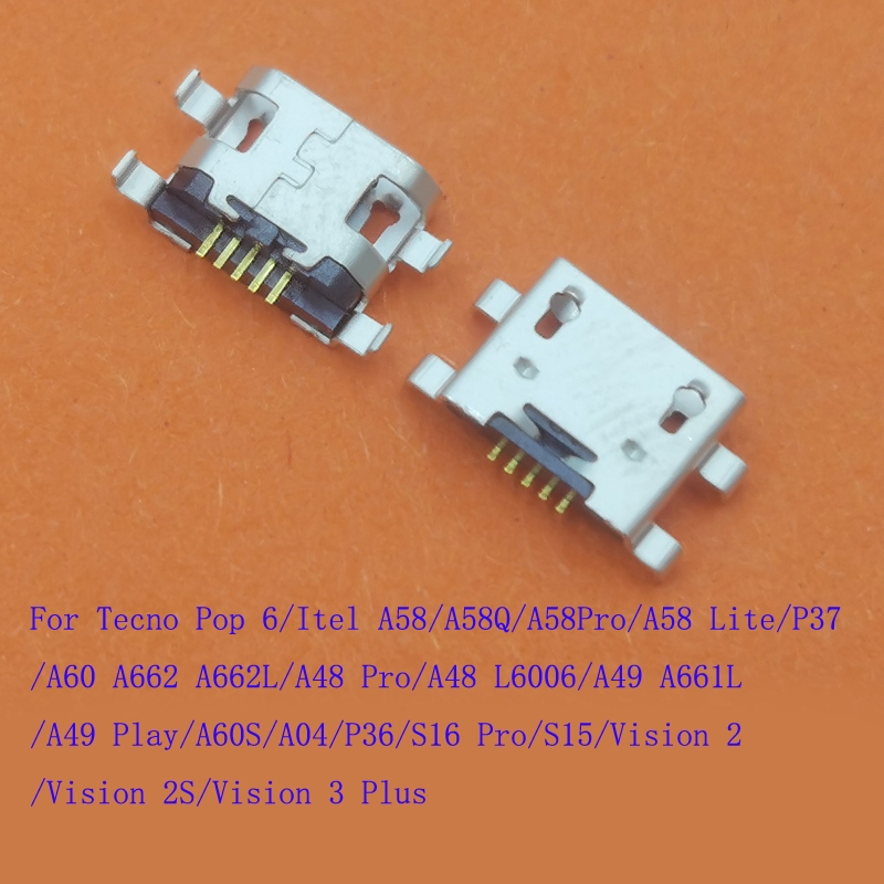 10-200Pcs ปลั๊กเชื่อมต่อ Usb สําหรับ Itel A58 A48 S16 Pro Lite A60S A04 P37 S15 A60 A49 Play P36 Vis
