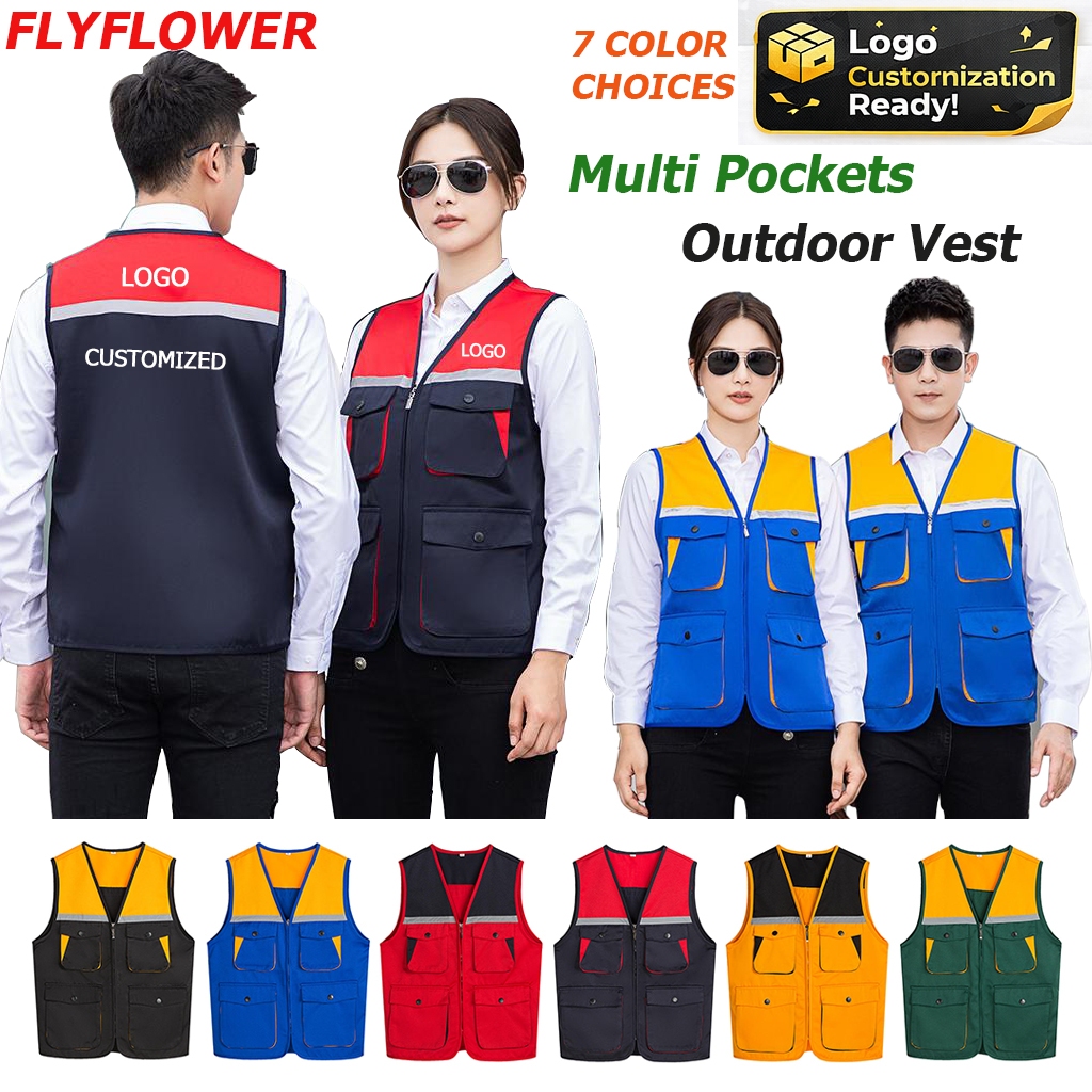 เสื้อยูทิลิตี้ทำงานมีหลากหลายช่องเก็บของ ผ้าฝ้ายผสม ออกแบบมาสำหรับงานในโกดัง คลังสินค้า และการทำงานด้านความปลอดภัย มาพร้อมระบบสะท้อนแสงและโลโก้กำหนดเอง