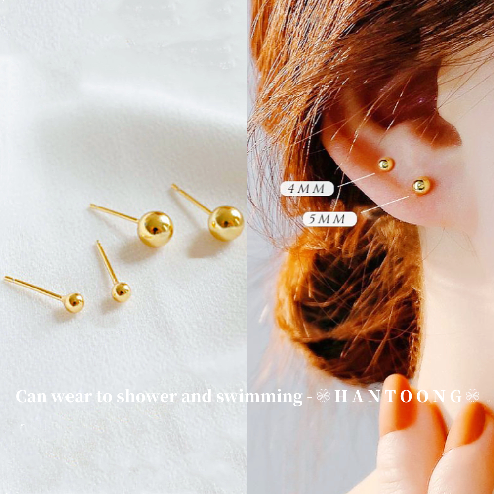 ต่างหูผู้หญิง สแตนเลส 18K ไม่ลอกสี กันแพ้ ใส่อาบน้ำได้ มีหลายแบบ