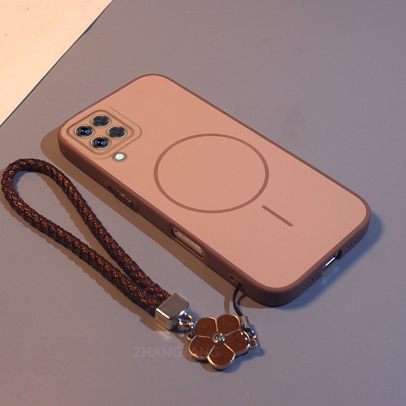 SAMSUNG สําหรับSamsung A12 A22 4G M12 M22 M32 ซิลิโคนCollisionสีออกแบบใหม่เคสโทรศัพท์ความงามAnti DROPง่ายนุ่มฟรีเชือกประณีต