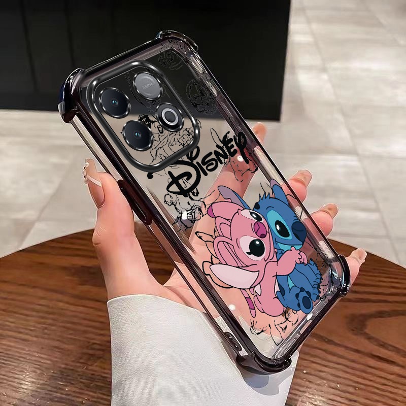 IQOO Neo 10 iQOO 15 13 Z10 Z9 Z9x คู่ Hug Stitch Casing Clear Cover Clear กันกระแทกเคสโทรศัพท์หรูหรา