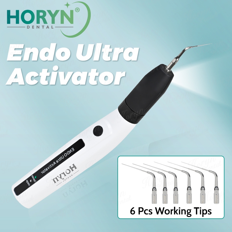 HORYN ทันตกรรม Ultrasonic Activator LED Endo Ultra Activator อัลตราโซนิกซักผ้าฟัน 6 เคล็ดลับ Root Canal ชลประทานเปิดใช้งาน