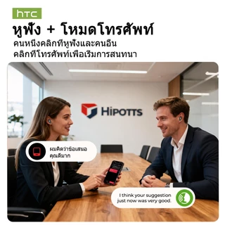 HTC NE79 หูฟังแปลภาษา AI เรียลไทม์ บลูทูธ 6.0 รองรับ 134 ภาษา HiFi เสียง HD Call ลดเสียงรบกวน IPX5 กันน้ำ แบตใช้งาน 55 ชั่วโมง พร้อมไมโครโฟน