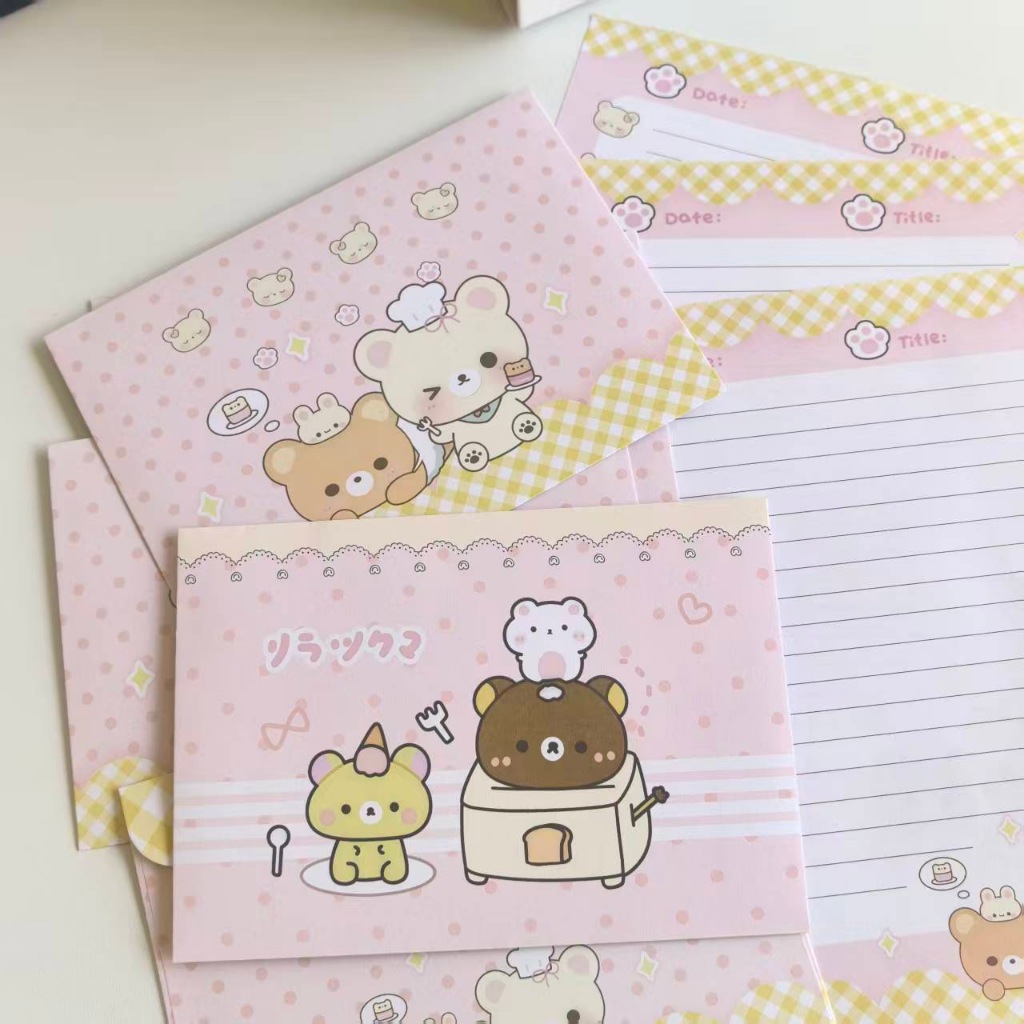 < 4 ชุด > กระดาษจดหมายซองจดหมายชุด ทําเอง จดหมายของขวัญที่เขียนด้วยลายมือ