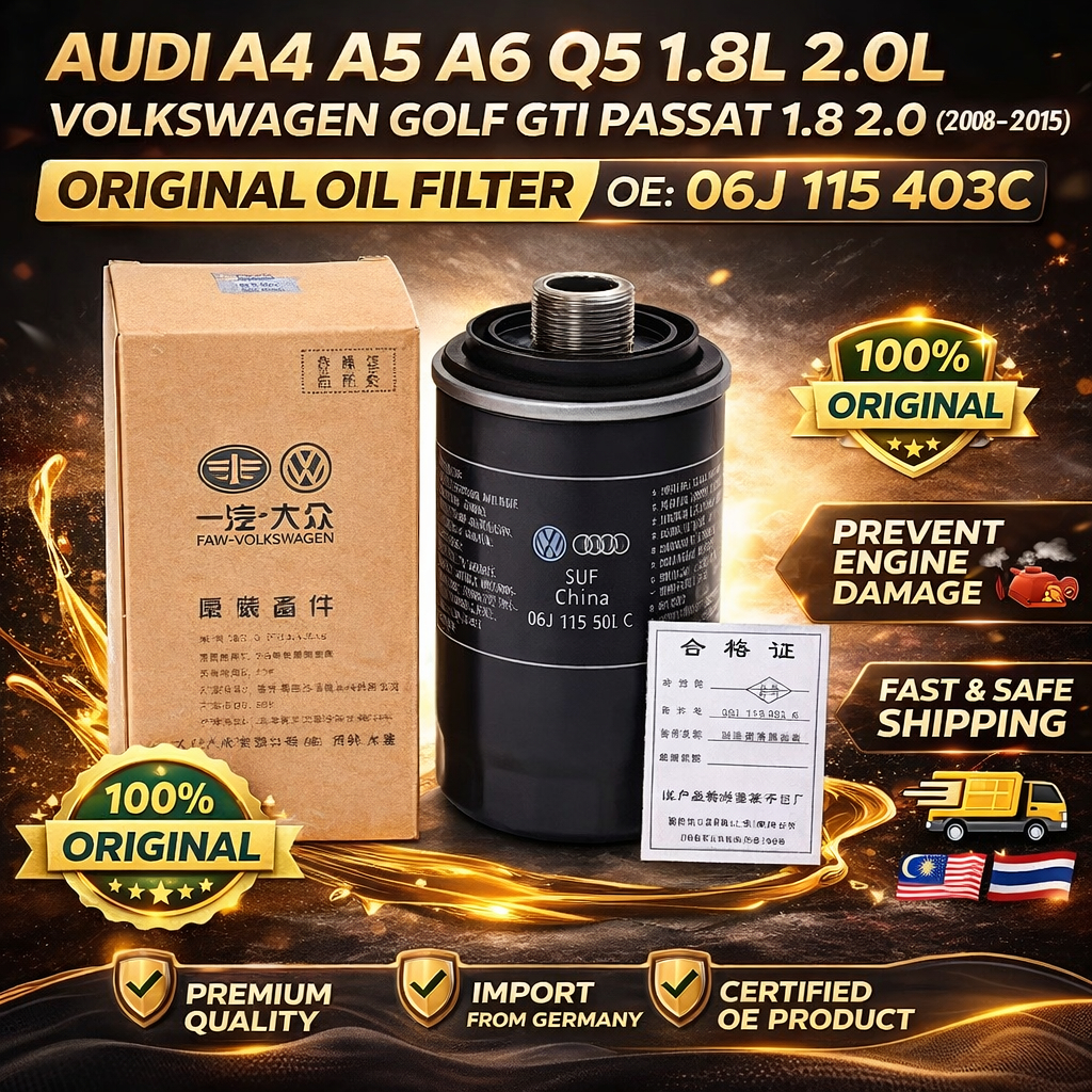 AUDI A4 A5 A6 Q5 1.8L 2.0L VOLKSWAGEN GOLF GTI PASSAT 1.8 2.0 (2008-2015) กรองน้ํามัน OE:06J115403ซี