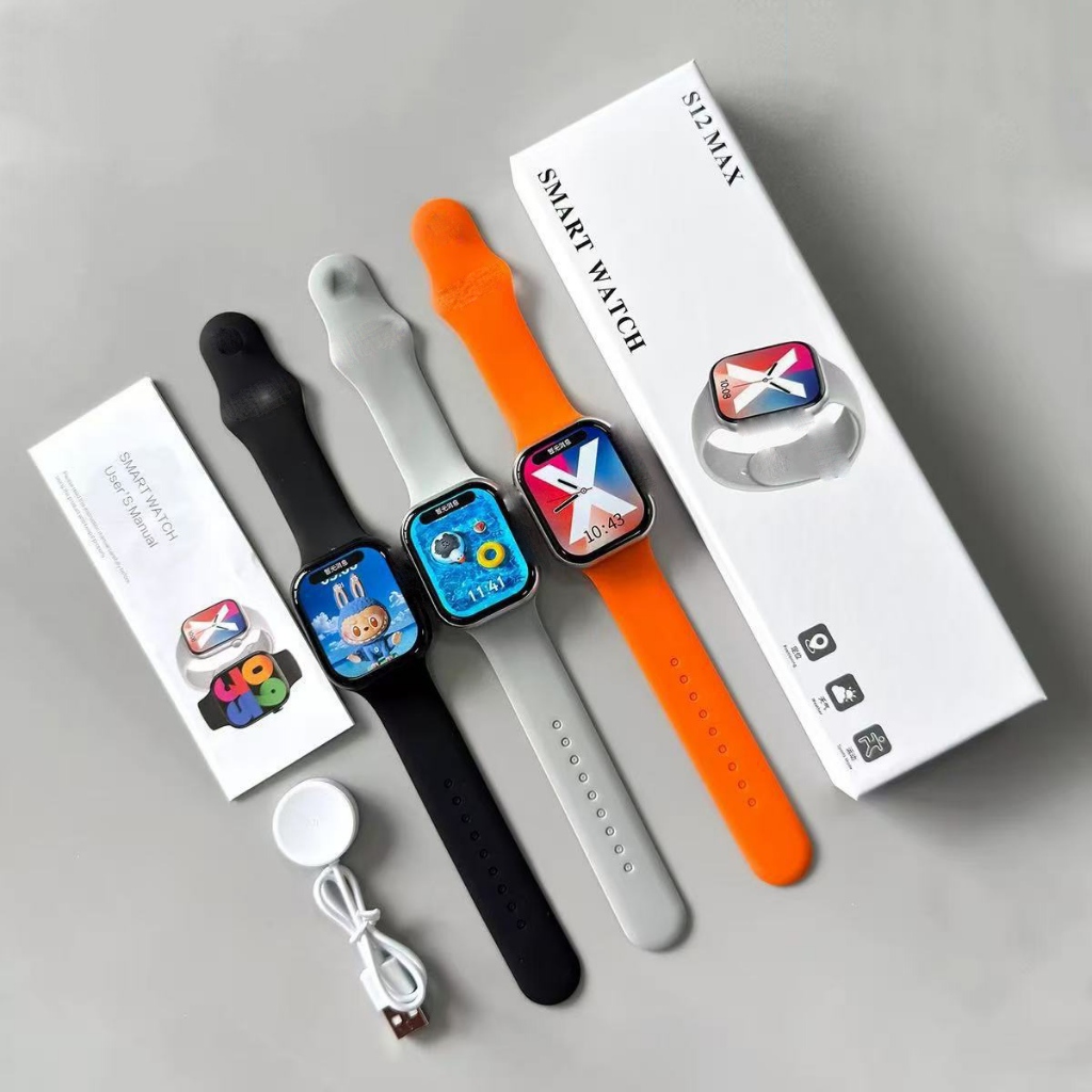 S12 Pro Max S10 HD 2.04 นิ้วสมาร์ทวอท์ชแบบไดนามิกเกาะคําตอบ Series10 บลูทูธเลือดออกซิเจนการตรวจสอบกี