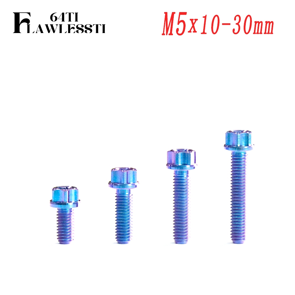 FLAWLESSTI M5x10-30 Gr5 Titanium Bolt ด้านหน้าด้านหลัง ABS Sensor Disc Swtich ถังน้ํามัน Bolt สําหรับ Honda Forza 350 Giorno 125 PCX 160 Wave 125i Yamaha Tmax 560 Xmax 300