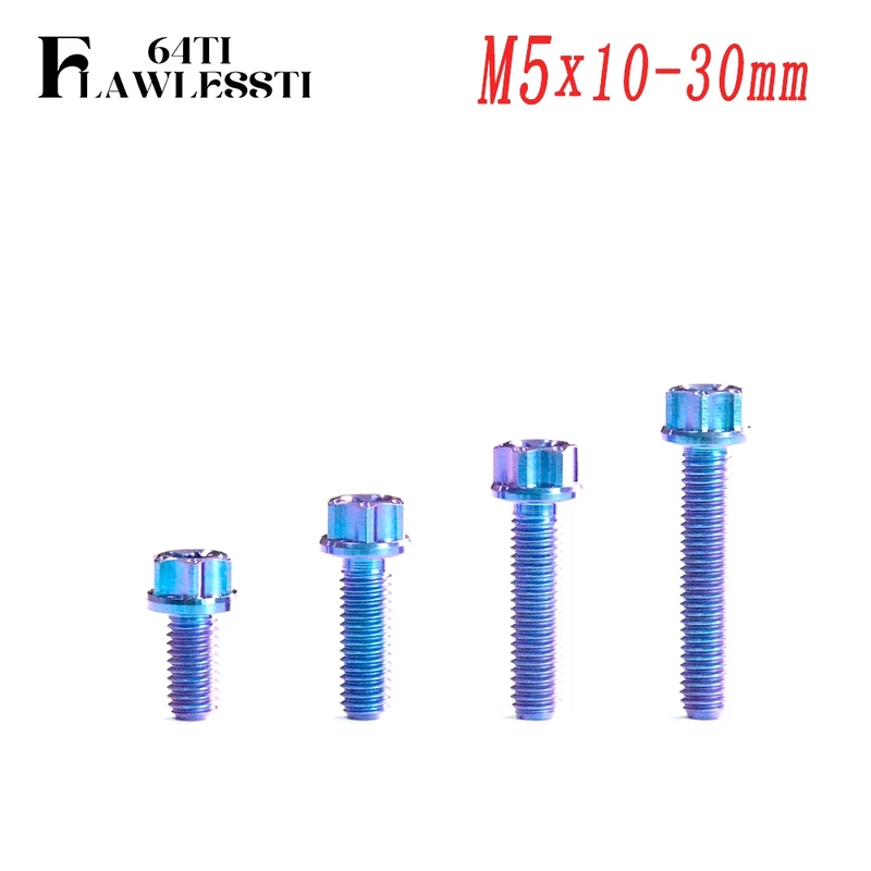 FLAWLESSTI M5x10-30 Gr5 Titanium Bolt ด้านหน้าด้านหลัง ABS Sensor Disc Swtich ถังน้ํามัน Bolt สําหรับ Honda Forza 350 Gi