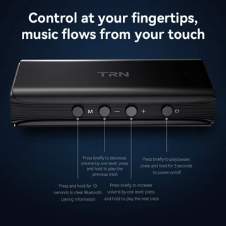 TRN Wave QCC3095 + Dual CS43198 แบบพกพา DAC/AMP รองรับบลูทูธ 6.0 ถอดรหัสหูฟังเครื่องขยายเสียง 4.4 มม./3.5 มม.Type-C USB