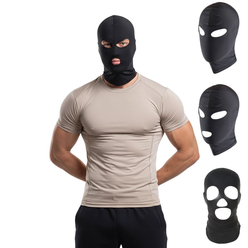 Streetwear Balaclava Hood 2\3\4 หลุมหน้ากากผ้าไหมน้ําแข็ง Full Face ฝาครอบแฟชั่นหมวก Unisex Y2K