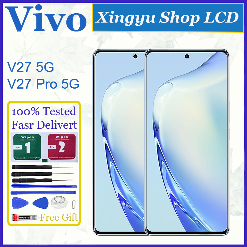 Original AMOLED สําหรับ Vivo V27 5G V27 Pro 5G จอแสดงผล LCD หน้าจอสัมผัสเปลี่ยน
