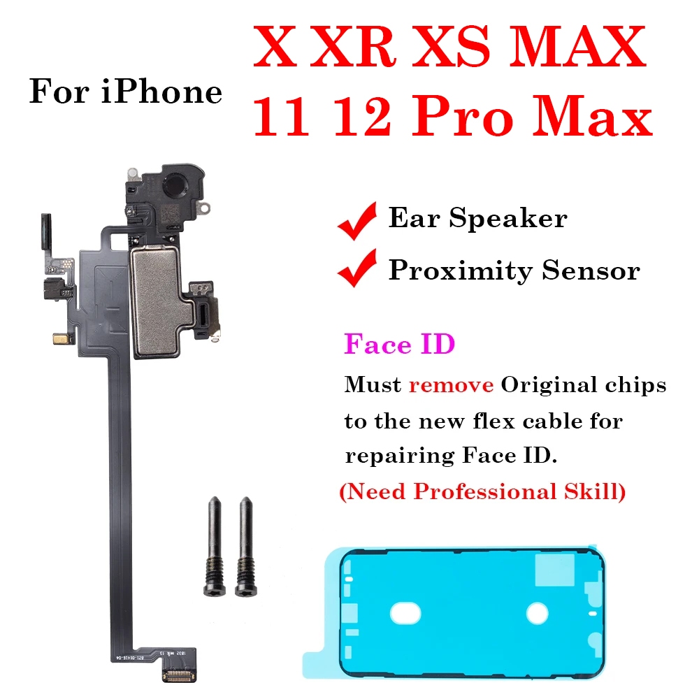 1 ชุดคุณภาพสูงหูฟังลําโพง Proximity Light Sensor Flex สําหรับ iPhone X XR XS MAX 11 12 Pro Max 12 mini พร้อมหูฟังด้านบนลําโพง