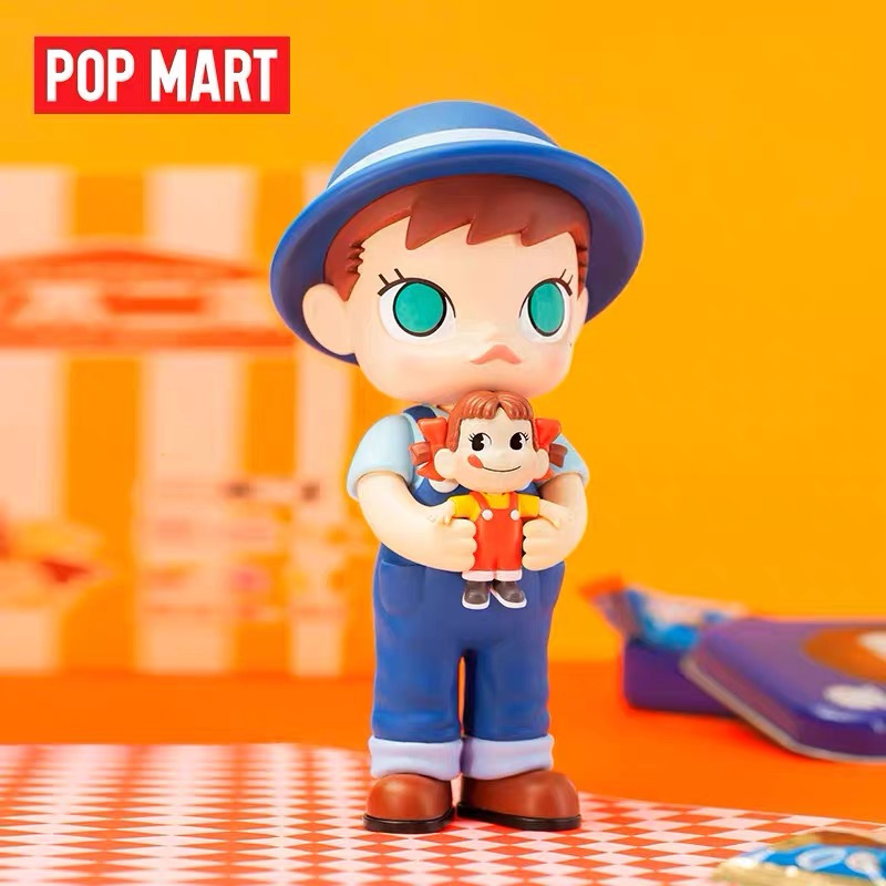 POP MART MOLLY × PEKO ตุ๊กตาของขวัญวันเกิดแฟชั่นอินเทรนด์ FUJIYA Milk Girl Peko