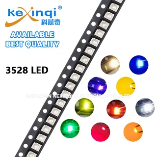 (100 ชิ้น) 3528 SMD LED สีแดงสีฟ้าเขียว Yellowish-สีเขียวเหลืองขาวส้ม Warm-White Ice-Blue ชมพูม่วง Cool-White Light Diode
