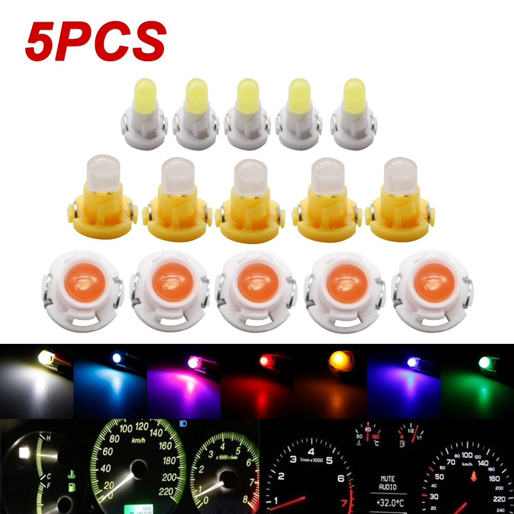 5pcs T3 T4.2 T4.7 Led Dashboard หลอดไฟสําหรับรถยนต์เครื่องมือ Cluster Guage ไฟ 12V ตัวบ่งชี้หลอดไฟเป