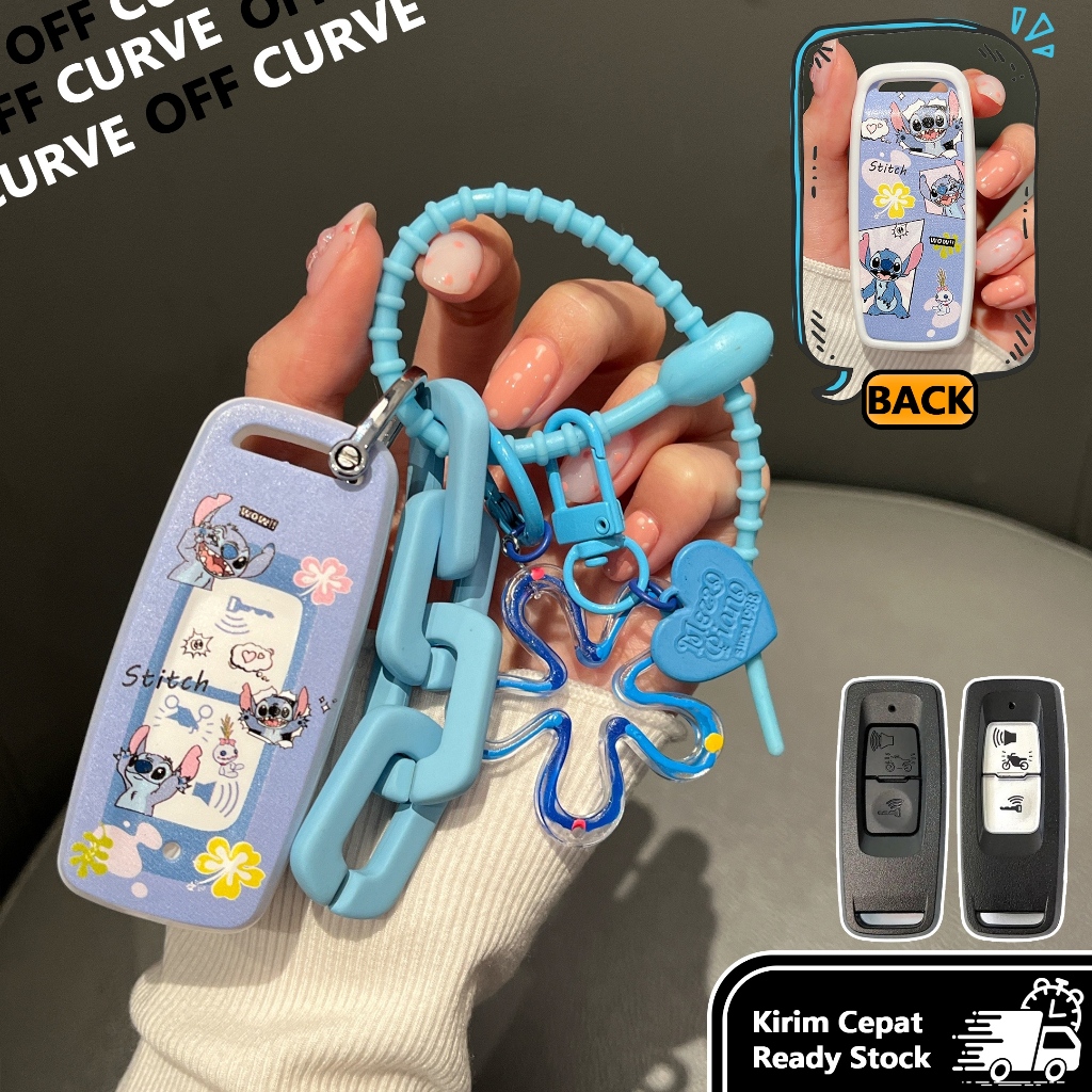 OFF CURVE Shin-chan Honda pcx160/giorno/forza 350/คลิก 160 พวงกุญแจรถจักรยานยนต์ Honda ปลอกกุญแจรถมอเตอร์ ปลอกกุญแจ Diy ซองกุญแจมอเตอร์ไซค์