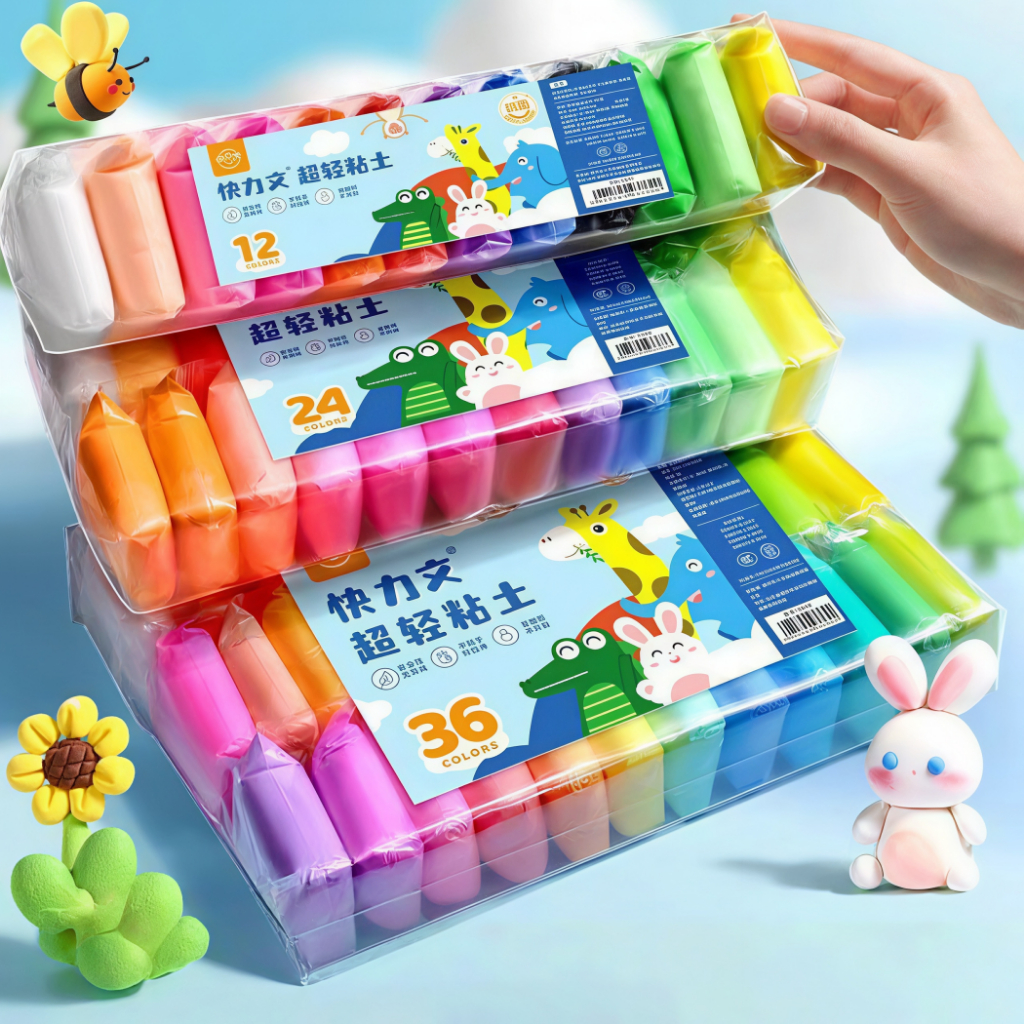 DIY ดินน้ำมัน ดินเบา ดินเบา 12/24/36/48 สี ดินเบาเกาหลี ของเล่นเด็ก แฮนด์เมด ปลอดสารพิษ  โคลนอวกาศ ดินน้ํามันสําหรับเด็ก ของเล่น