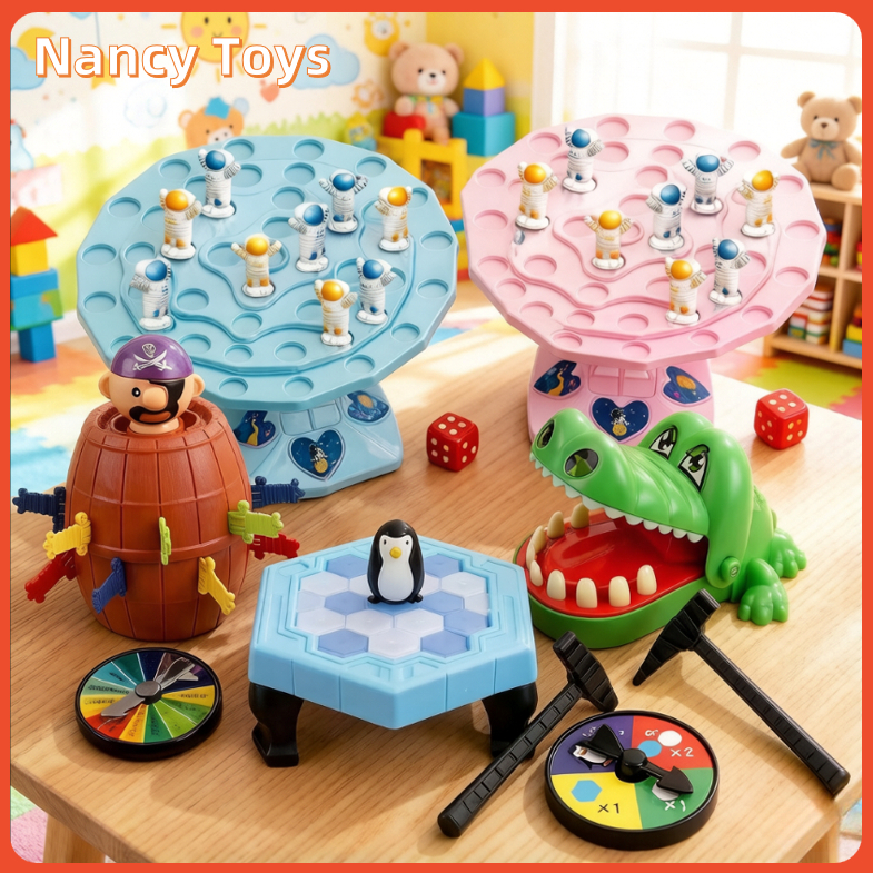 เกมบนโต๊ะ✨ 5 styles 🎲 Save Penguin Crocodile Frog Eat Beans Balancing Jumping Pirate ของเล่นเด็ก การพัฒนาสติปัญญา <Nancy>