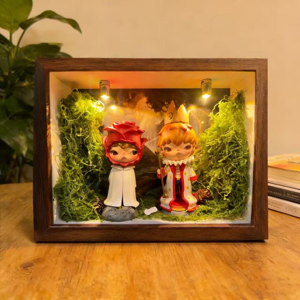 Hirono Ono Mystery Box Dedicated Display Frame Pop Mart กล่องเก็บรูปเครื่องประดับภูมิทัศน์ DIY ของขวัญวันเกิดของขวัญสร้างสรรค์