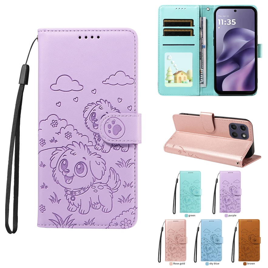 RFID Blocking สุนัขน่ารักหนังสําหรับ OPPO ค้นหา X9 A6 Pro 5G A6X 4G Realme 15T C85 C51 C53 C63 C61 1