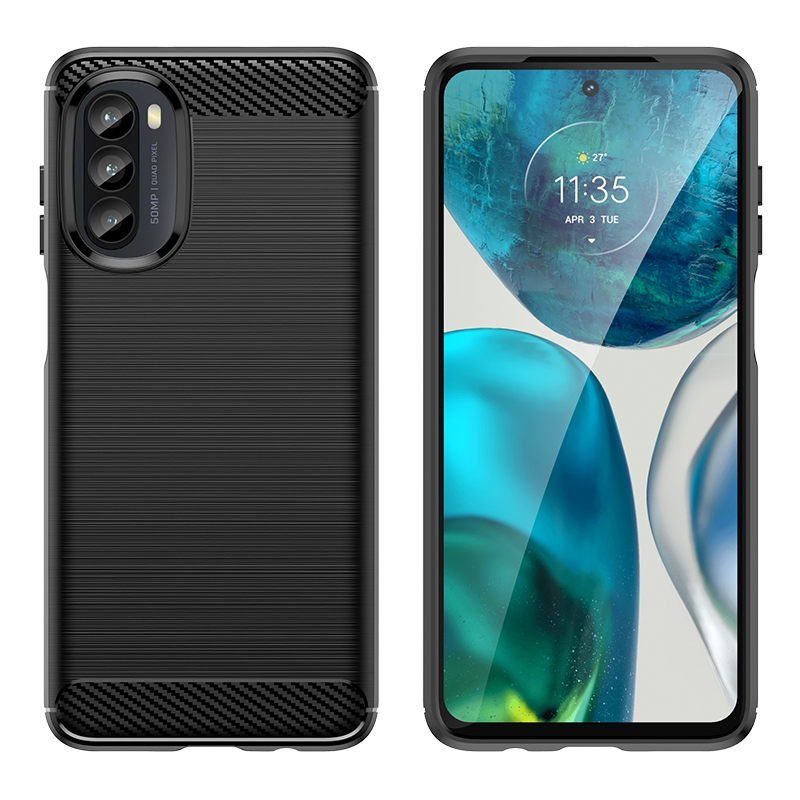 Soft Matte สําหรับ Moto G52 Motorola G82 5G กันกระแทกคาร์บอนไฟเบอร์สําหรับ moto g82 แปรงโทรศัพท์กรณี