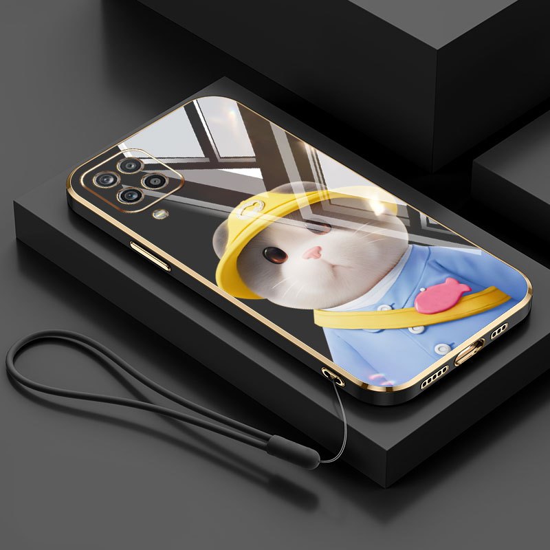 VRQR สําหรับ Samsung Galaxy A12 M12 F12 A22 M22 F22 M32 4G 5G A12 Nacho A12S คู่แมวและสุนัขฟรีเชือกแ