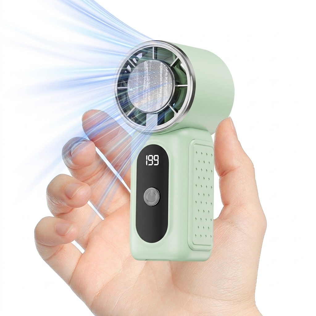 2026 Ice Cooling Smallest Fan 4000mAh Portable Mini Handheld Turbo Fan 3.5 นิ้ว 16900 RPM High-Speed Personal Strong Wind