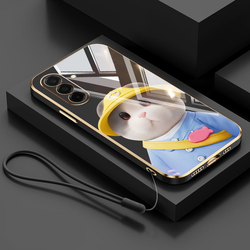VRQR สําหรับ Samsung Galaxy A56 A36 A26 A16 A57 A37 A17 5G 4G คู่แมวและสุนัขฟรีเชือกแขวนกันกระแทกเคสโทรศัพท์