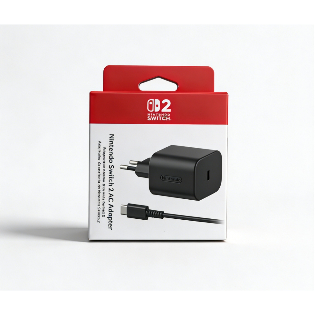 อะแดปเตอร์ Nintendo Switch 2 Dock AC เครื่องชาร์จแรงดันไฟฟ้าคู่สีดํา