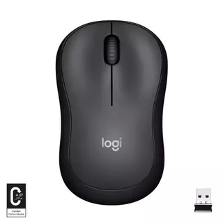 Logitech M220 Silent เมาส์ไร้สาย เสียงเงียบ คลิกนุ่ม ดีไซน์ประหยัดพื้นที่ แบตอึด 18 เดือน สำหรับ PC/Laptop/Mac - 2.4GHz USB 1000 DPI Charcoal