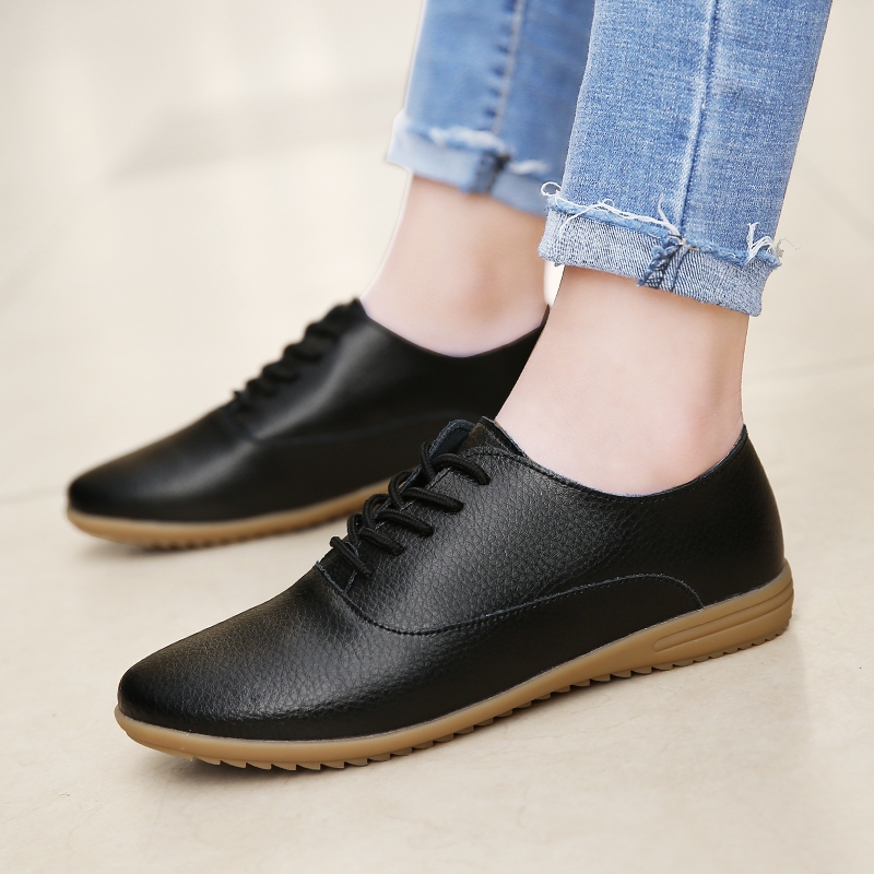 2024 แบนผู ้ หญิงรองเท ้ าOxford Ballerinaของแท ้ รองเท ้ าหนังMoccasins Lace Up Loafersแบรนด ์ หรูรองเท ้ าผู ้ หญิง