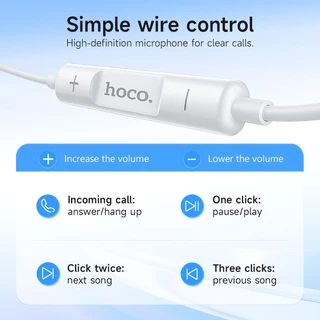 HOCO M101 หูฟังแบบมีสายหัว สำหรับStereo Sound Small Talk เสียงดี มีไมค์ในตั Type-C