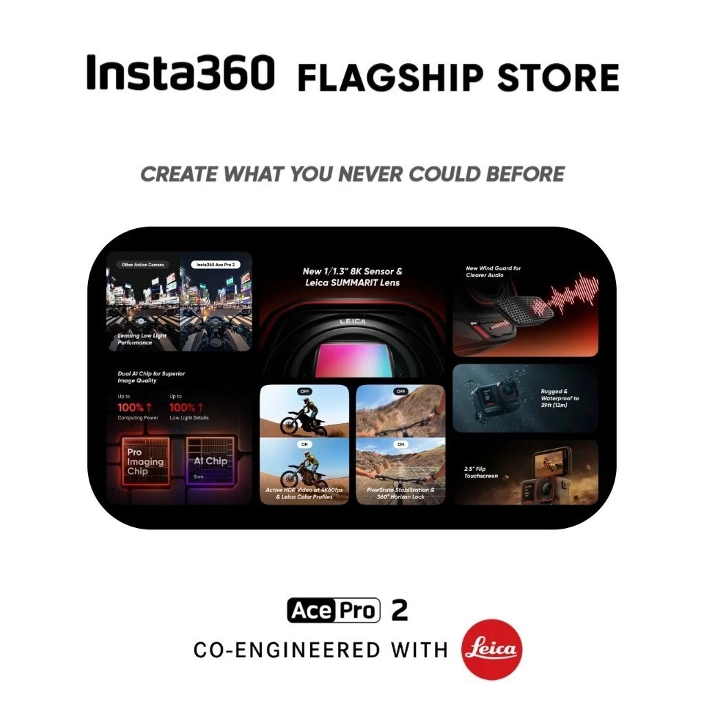 กล้องกีฬา Insta360 Ace Pro 2 เลนส์ LEICA ถ่ายวิดีโอ 8K 50MP thumbnail 5