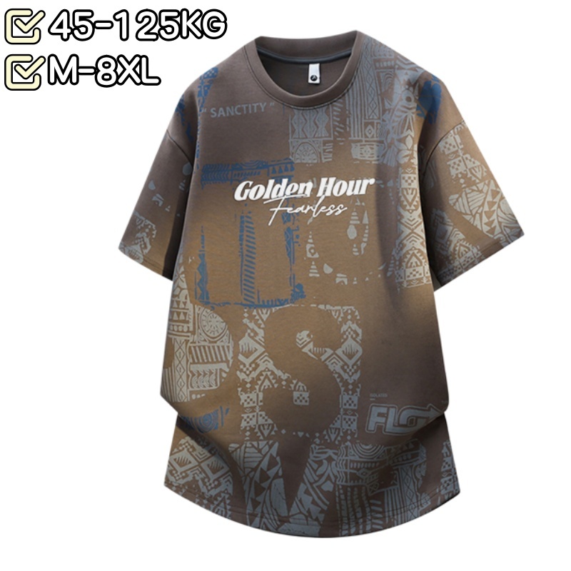 [สวมใส่ 45-120 กก.] M-8XL XTB ฤดูร้อน Plus ขนาด Breathable Quick-Drying Casual ยืดแขนสั้นเสื้อยืดผู้ชายหลวมยืดอินเทรนด์ผ้าไหมน้ําแข็งด้านบนด้านนอกเรา