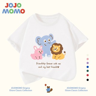 【ส่งในวันเดียวกัน】เสื้อยืดเด็ก สีขาว ผ้าฝ้ายระบายอากาศดี ลายช้างการ์ตูน 1-13 ปี ชาย-หญิง ทรงสวมใส่สบาย