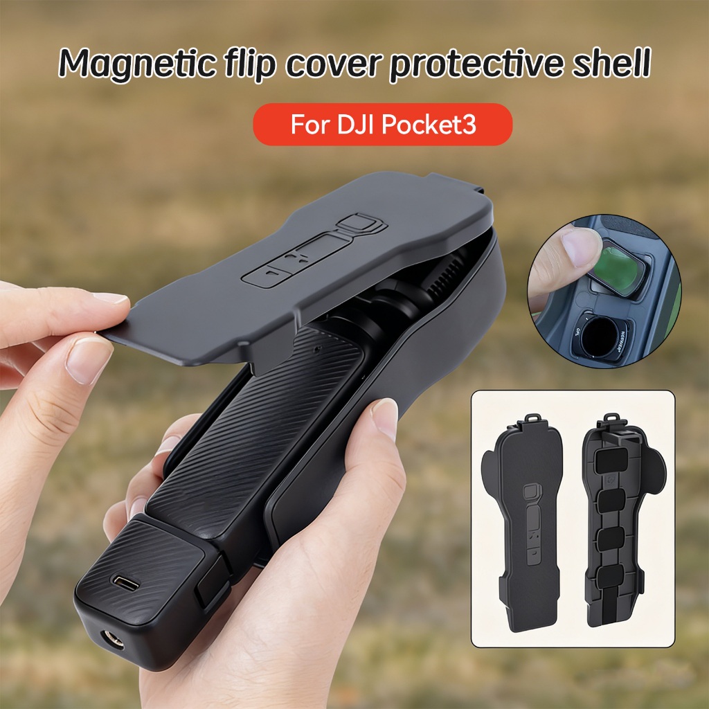 เปลือกเคสฝาครอบแม่เหล็ก Filp พร้อมฟังก์ชั่นการจัดเก็บตัวกรองสําหรับ DJI Osmo Pocket 3