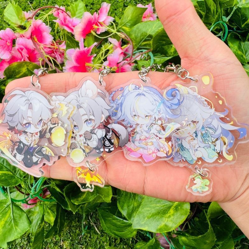เกม Genshin Impact อะคริลิคจี้ Key Chain พวงกุญแจพวงกุญแจอุปกรณ์เสริมการ์ตูนคอลเลกชันของขวัญ