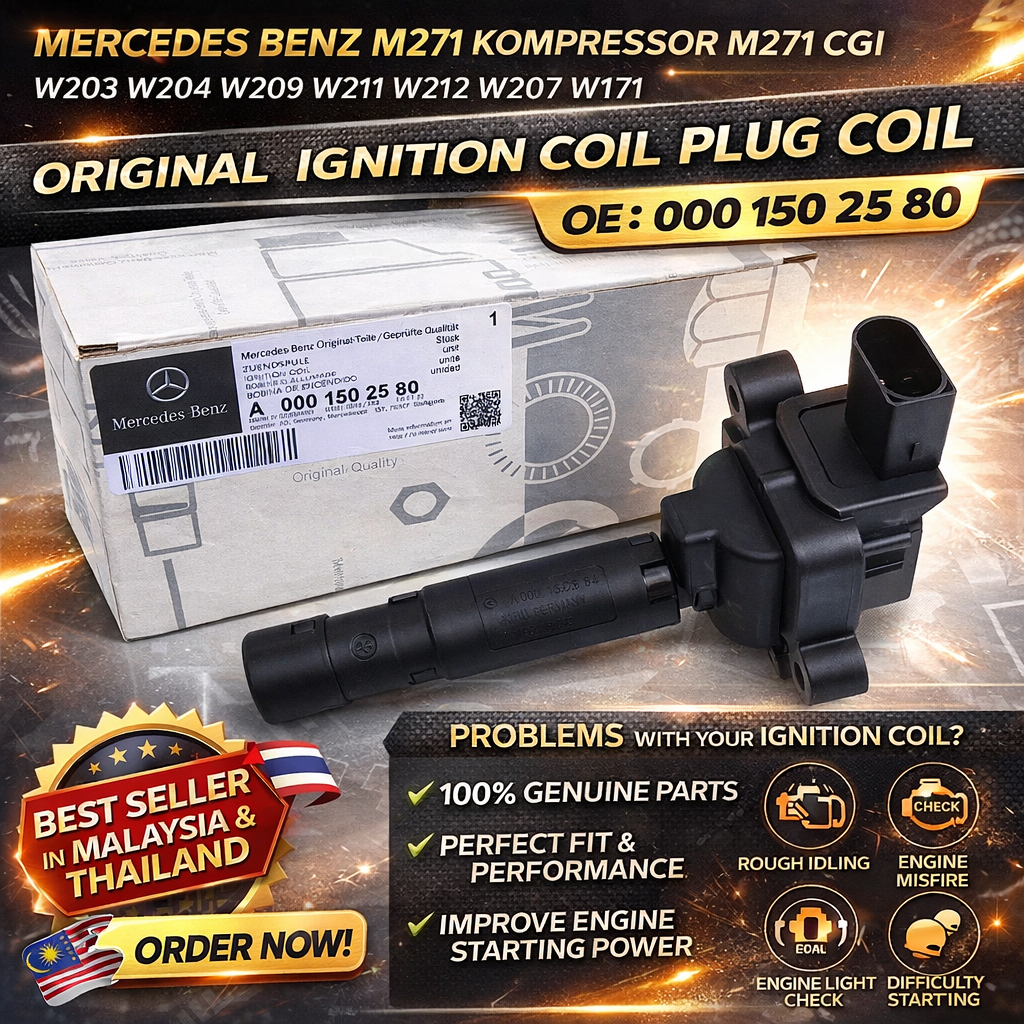 MERCEDES BENZ M271 KOMPRESSOR M271 CGI W203 W204 W209 W211 W212 W207 W171 ORIGINAL IGNITION COIL PLUG COIL OE:000 150 25 80