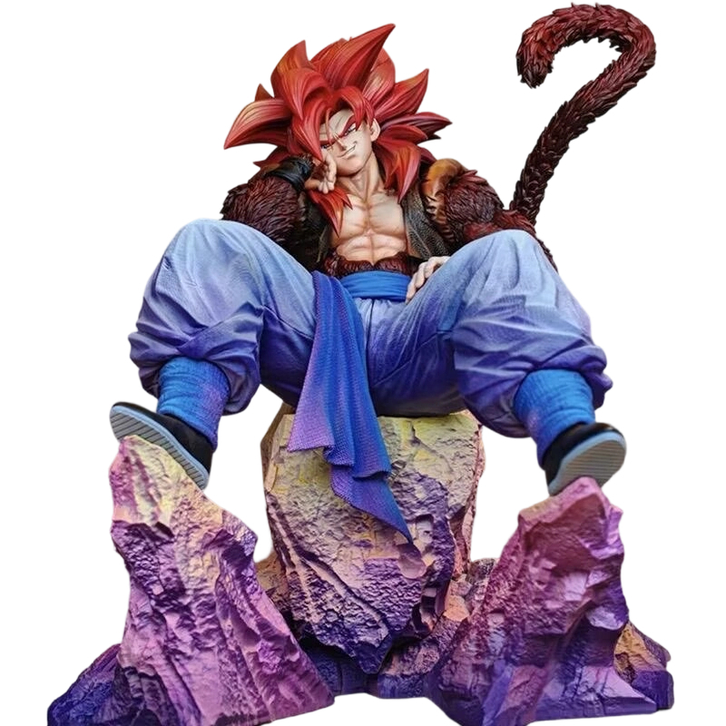 SSJ4 Gogeta Action Figure Dragon Ball อะนิเมะสะสม GK รูปปั้นนั่งตกแต่งโต๊ะอินเทรนด์ของเล่นคริสต์มาสข