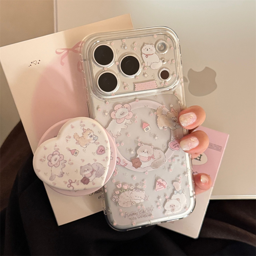 สําหรับIphone Case 17 Pro Max 16 Pro Max 15 Pro Max Cat Powder Gardenเคสโทรศัพท์